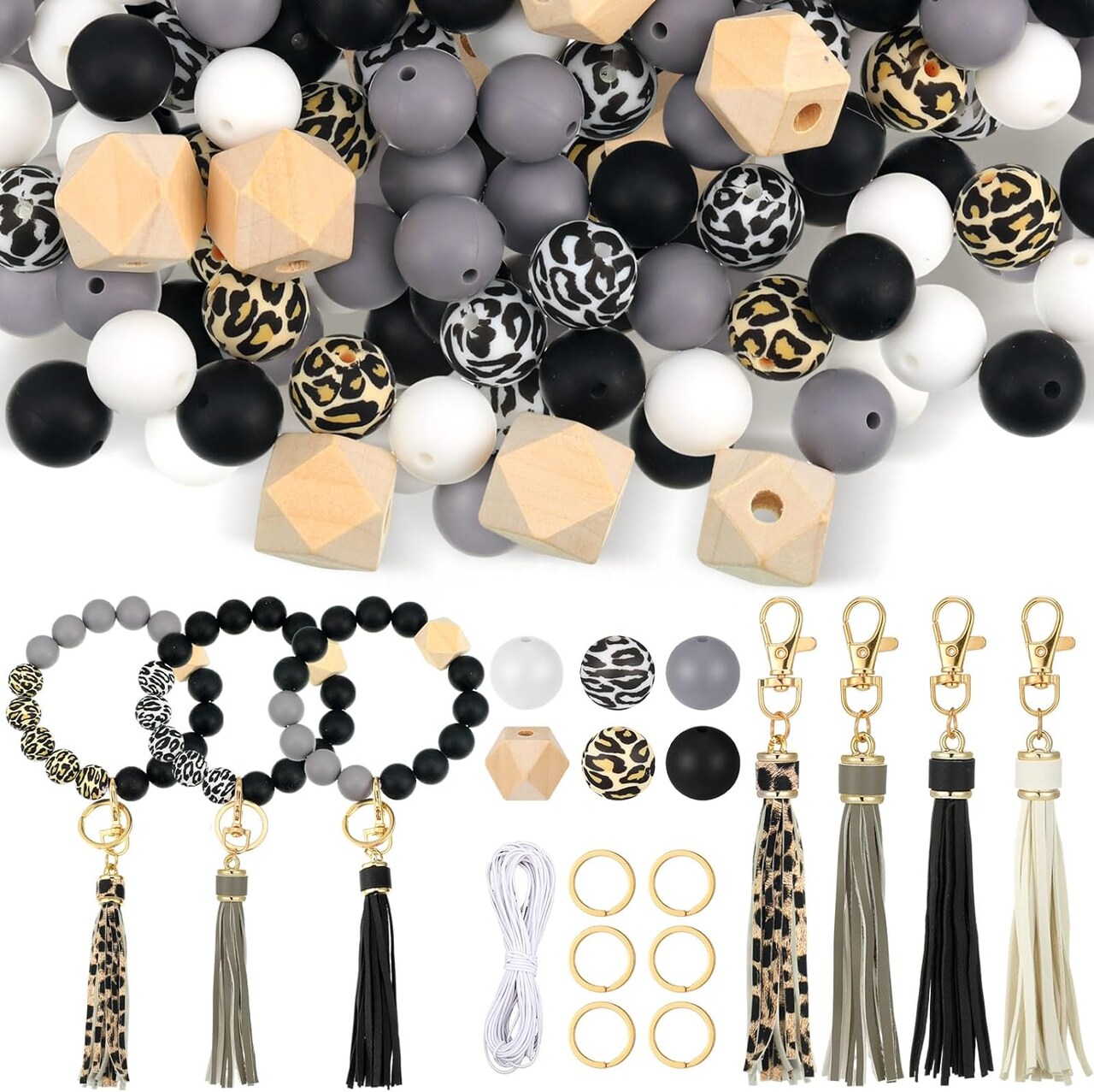 15 mm Silicone Beads for Keychain Making Kit 100 pcs